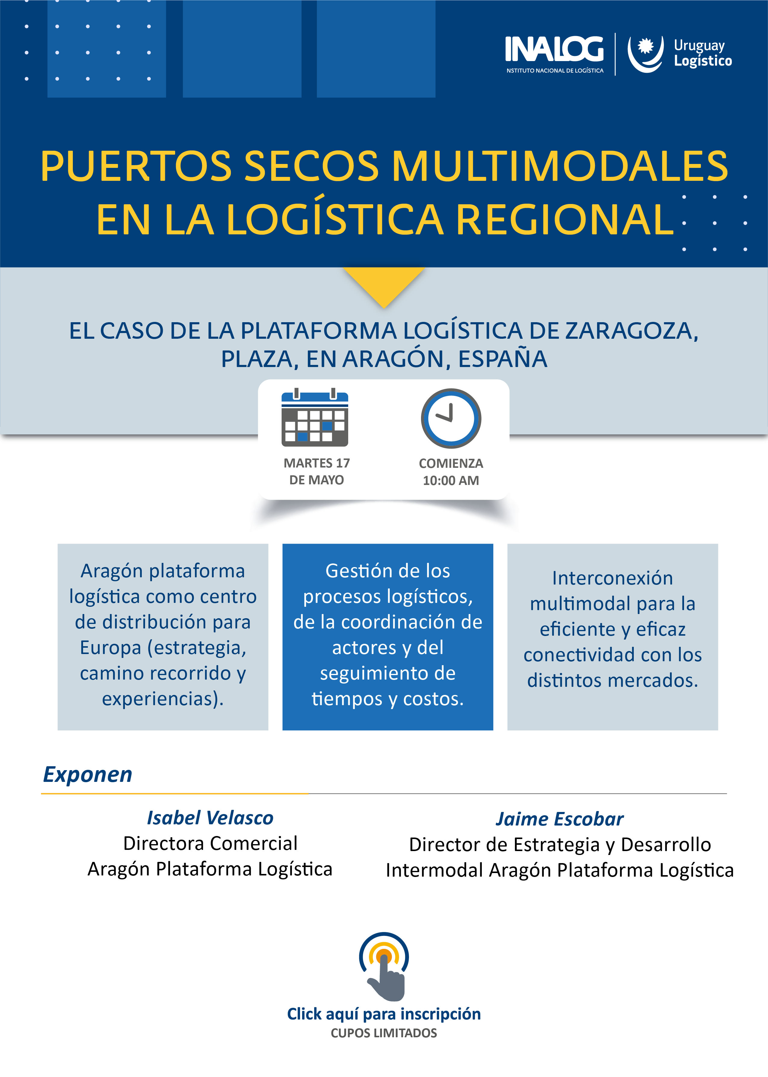 invitación conferencia online puerto seco